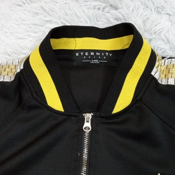 Eternity BC/AD Mens Jacket Track‎ Black XL Full Zip Pockets Embroidery - Picture 7 of 11